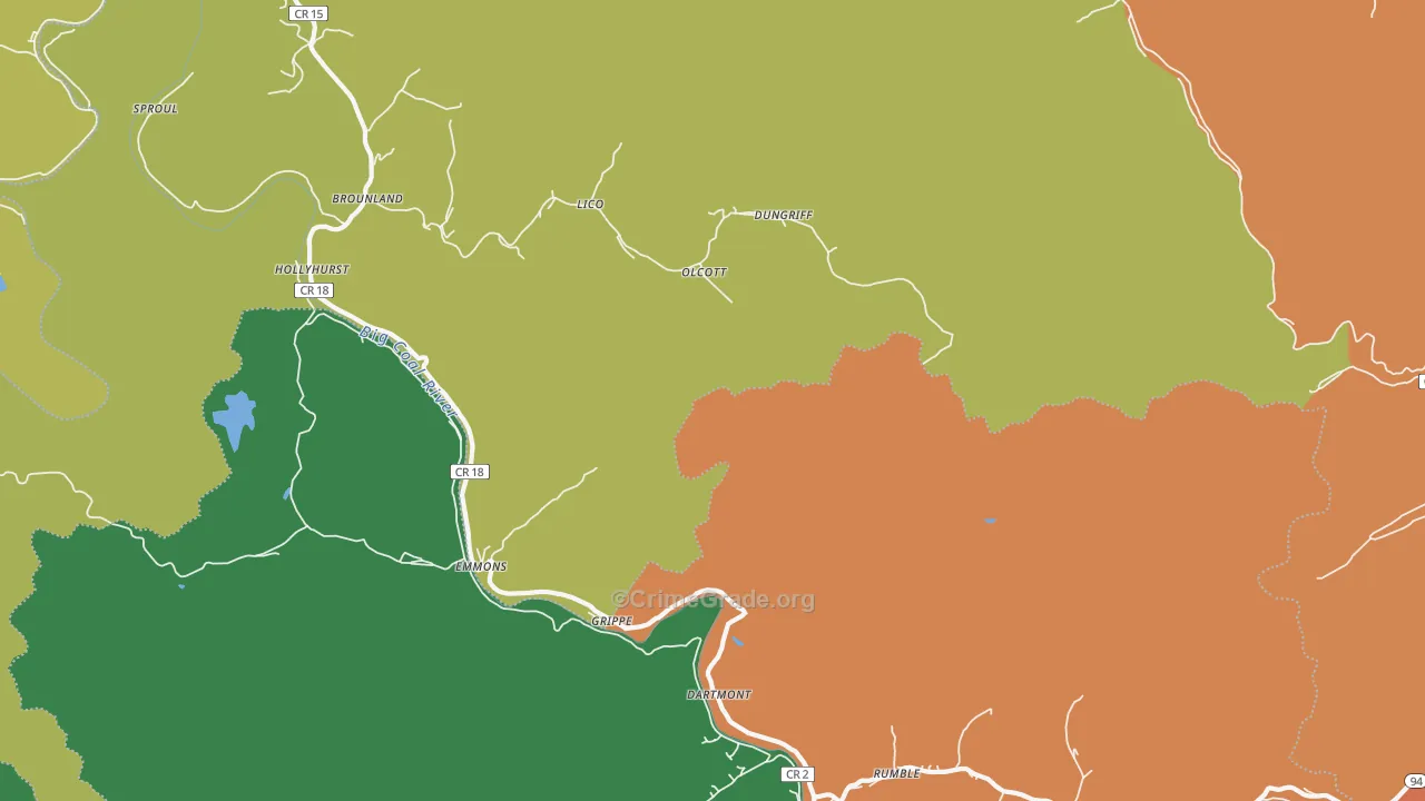 Emmons, WV Map of Vandalism Rates