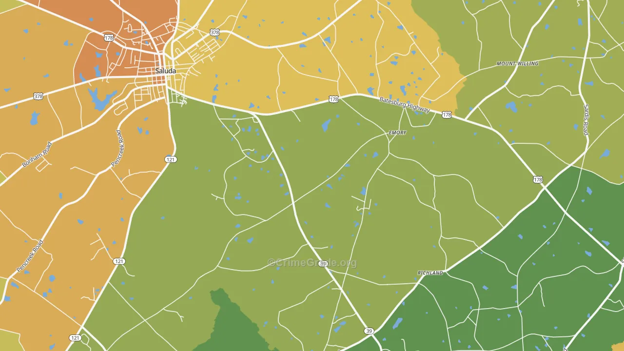 Emory, SC Map of Vandalism Rates