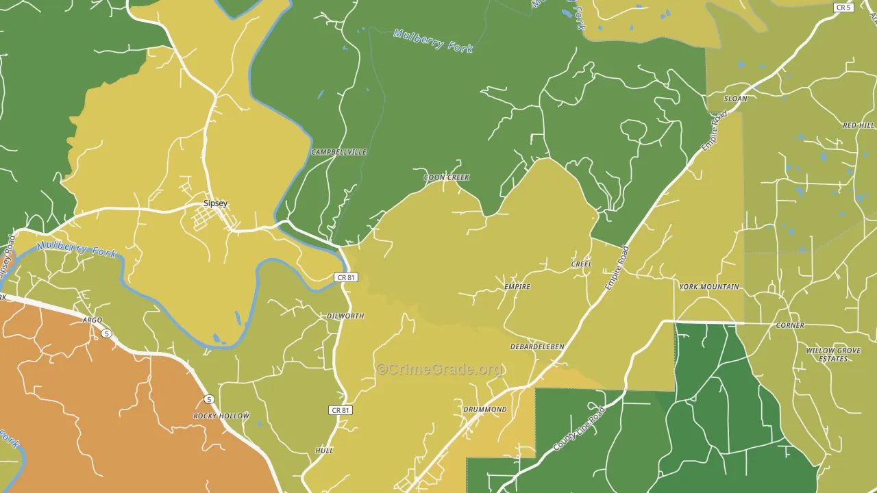 Empire, AL Map of Vandalism Rates