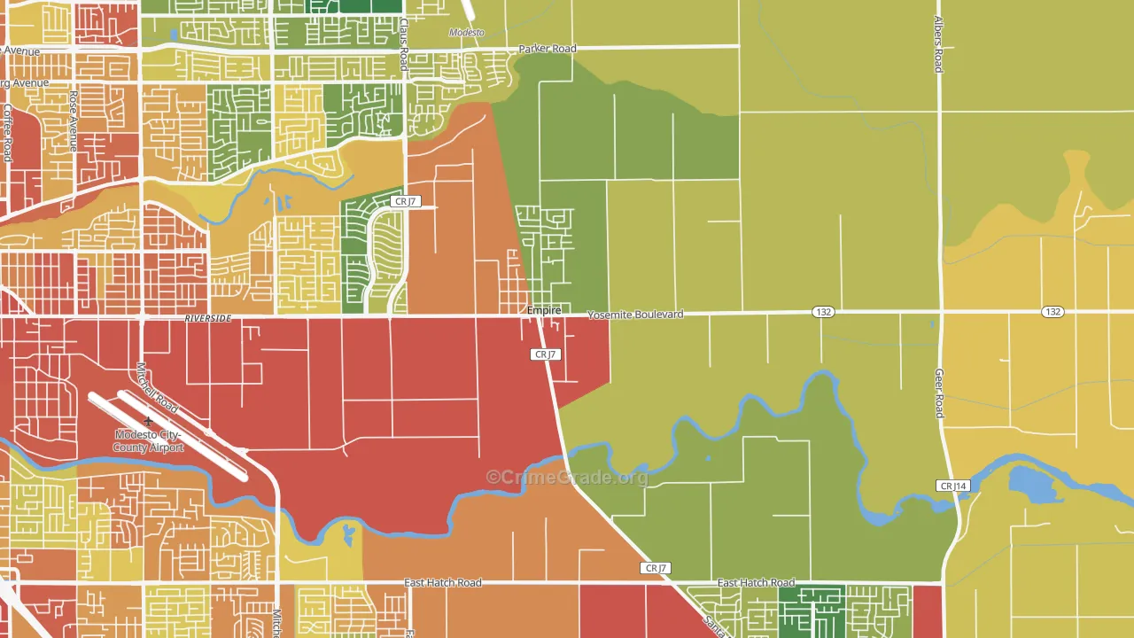 Empire, CA Map of Vandalism Rates