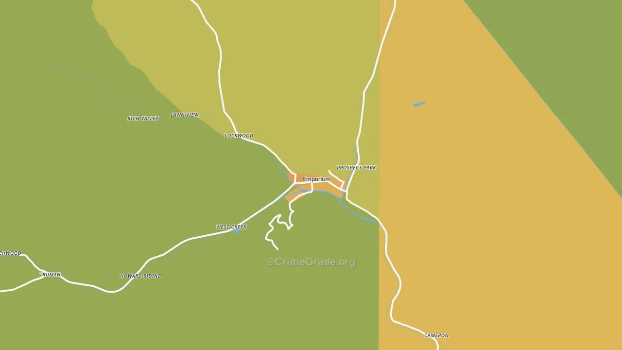 Emporium, PA Map of Vandalism Rates