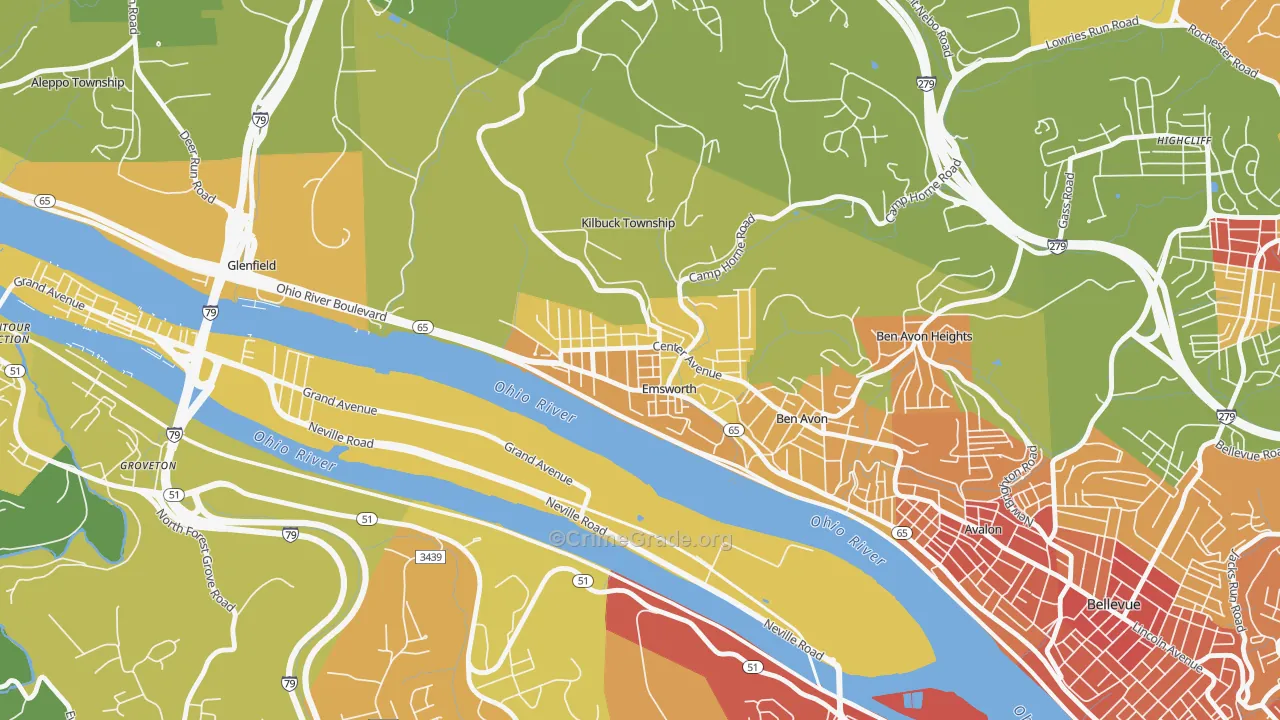 Emsworth, PA Map of Vandalism Rates