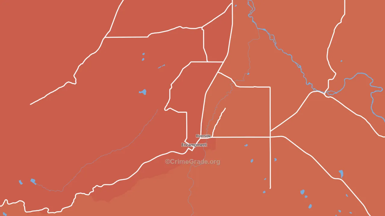 Encampment, WY Map of Vandalism Rates