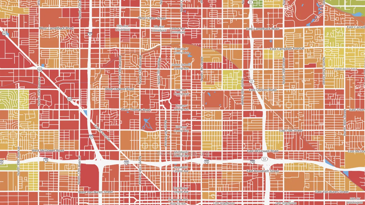 Encanto, Phoenix, AZ Map of Vandalism Rates