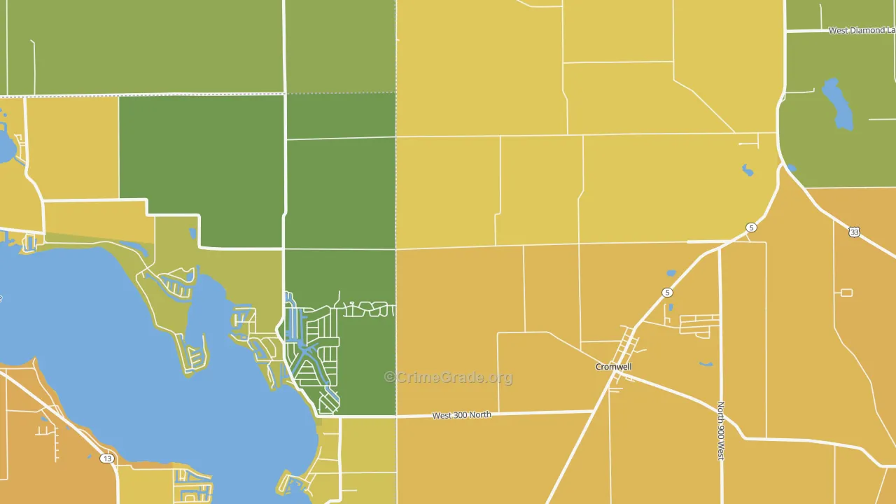 Enchanted Hills, IN Map of Vandalism Rates