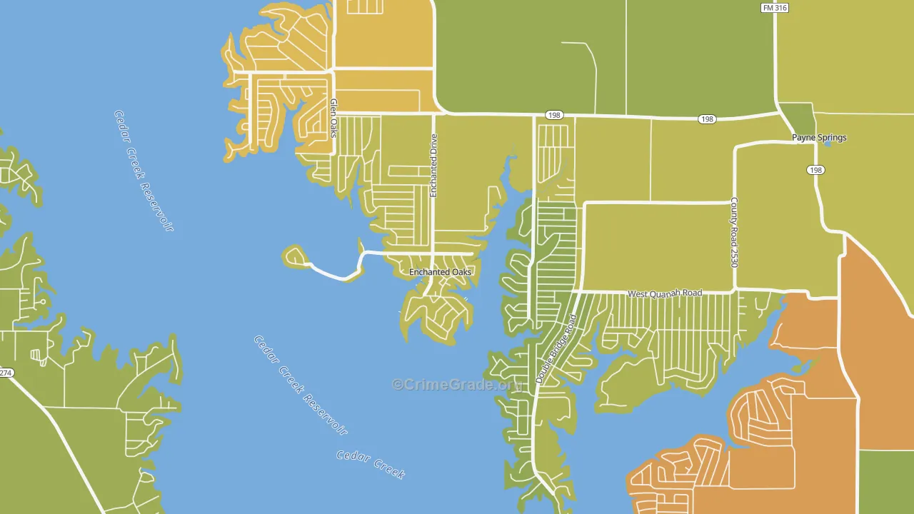 Enchanted Oaks, TX Map of Vandalism Rates