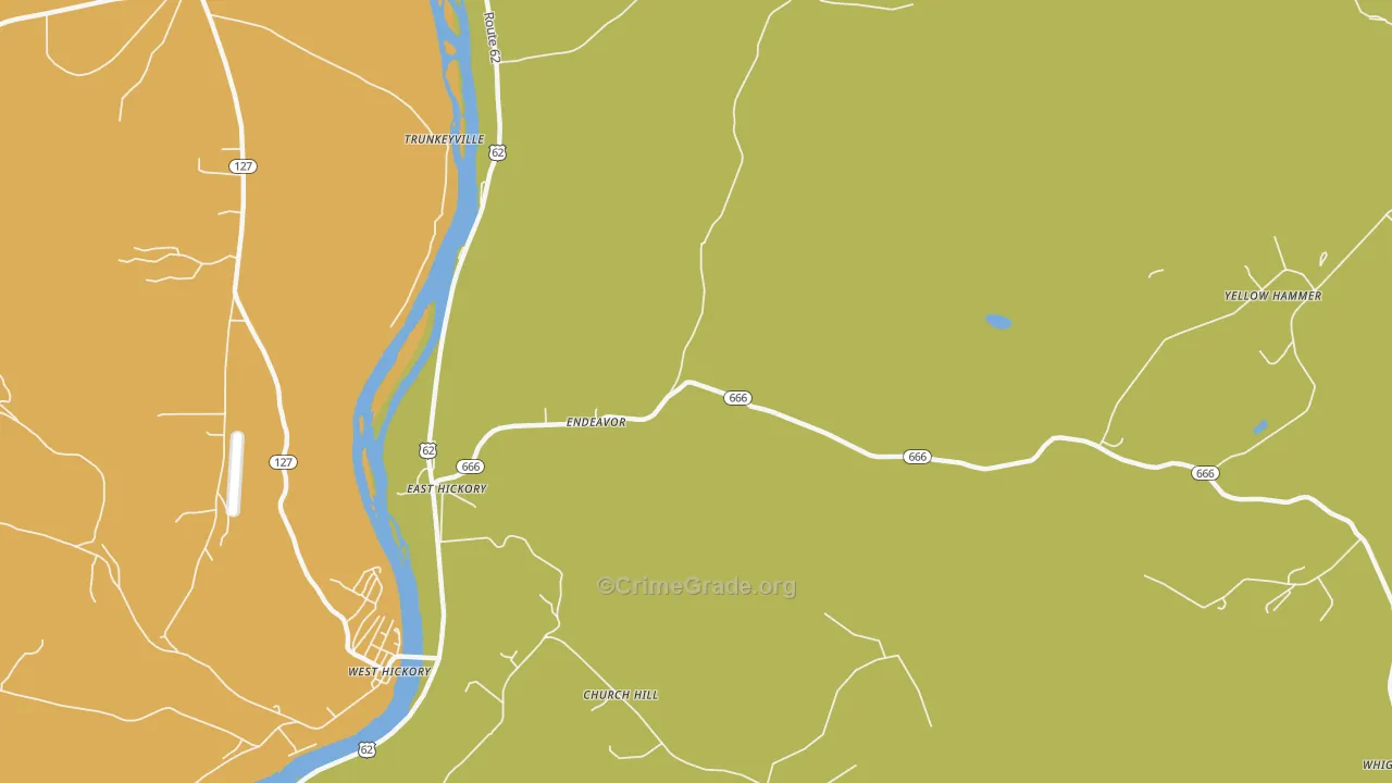 Endeavor, PA Map of Vandalism Rates