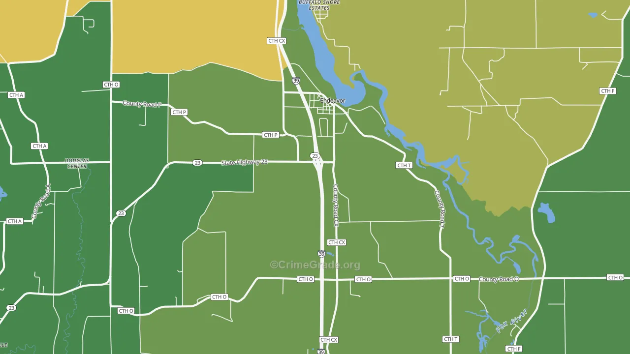 Endeavor, WI Map of Vandalism Rates