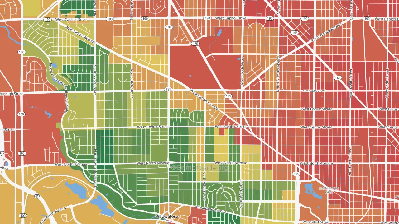Enderis Park, Milwaukee, WI Map of Vandalism Rates