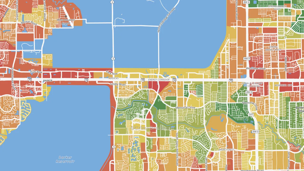 Energy Corridor, Houston, TX Map of Vandalism Rates