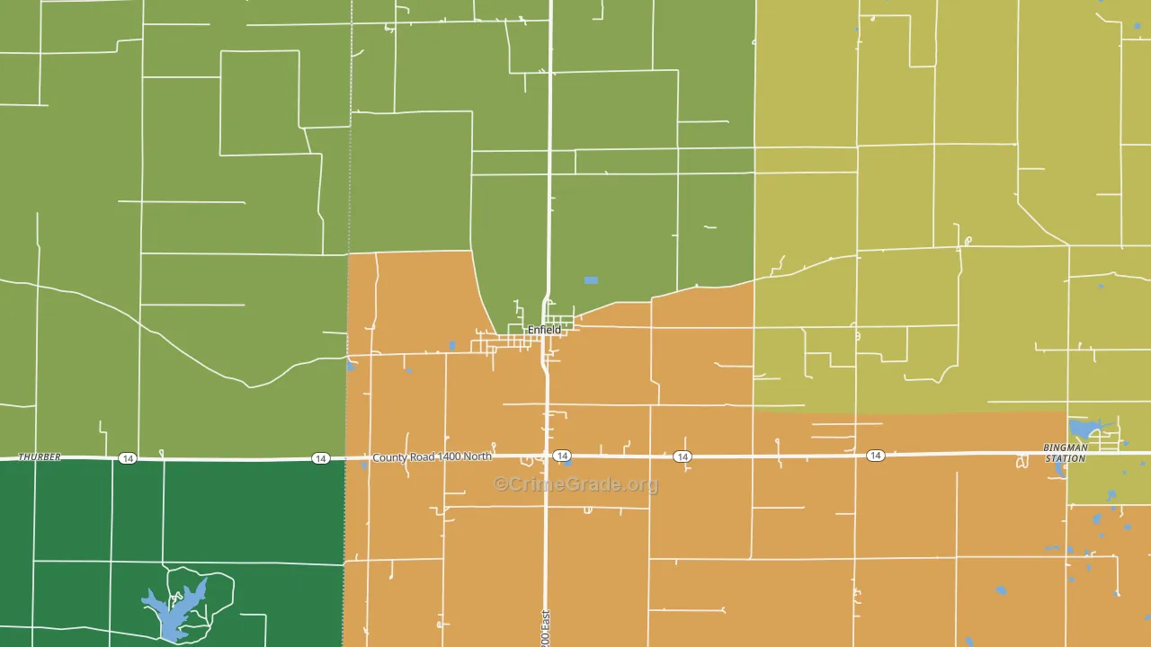 Enfield, IL Map of Vandalism Rates