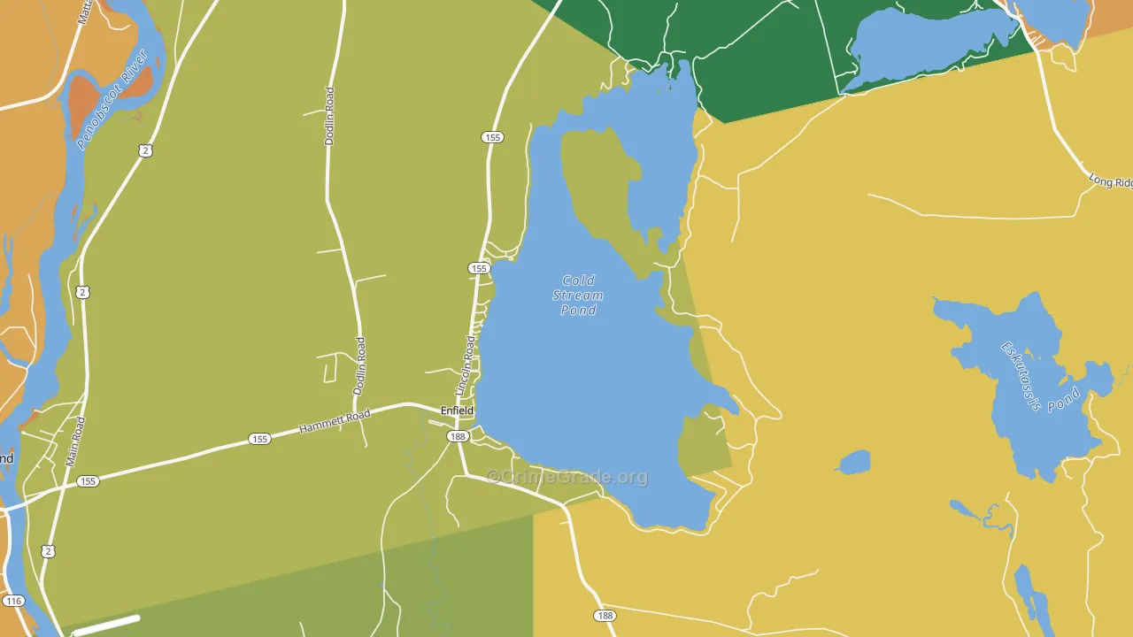 Enfield, ME Map of Vandalism Rates