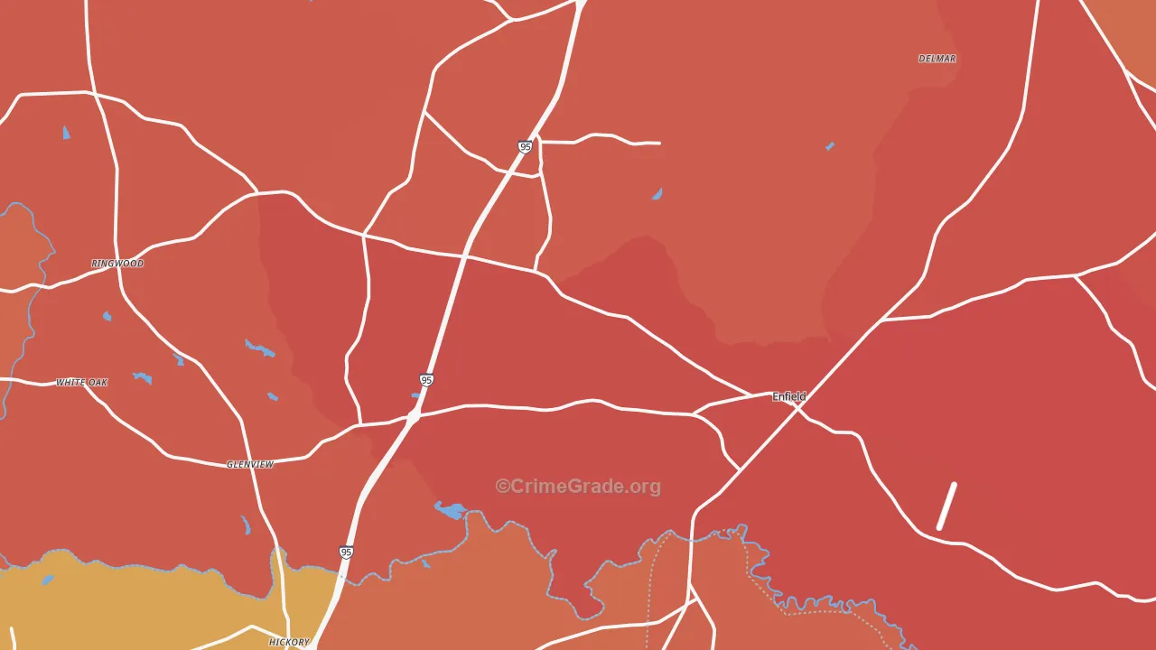 Enfield, NC Map of Vandalism Rates