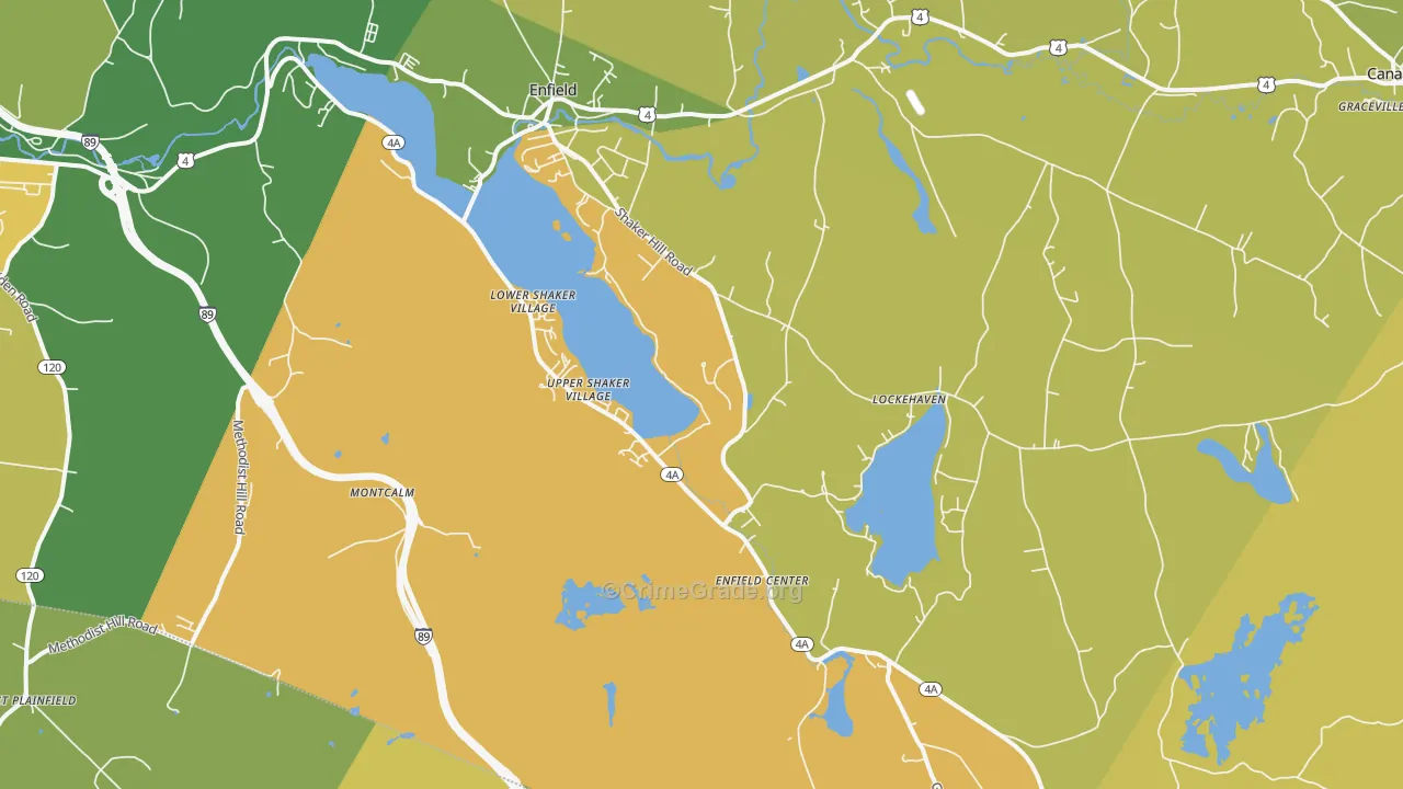 Enfield, NH Map of Vandalism Rates