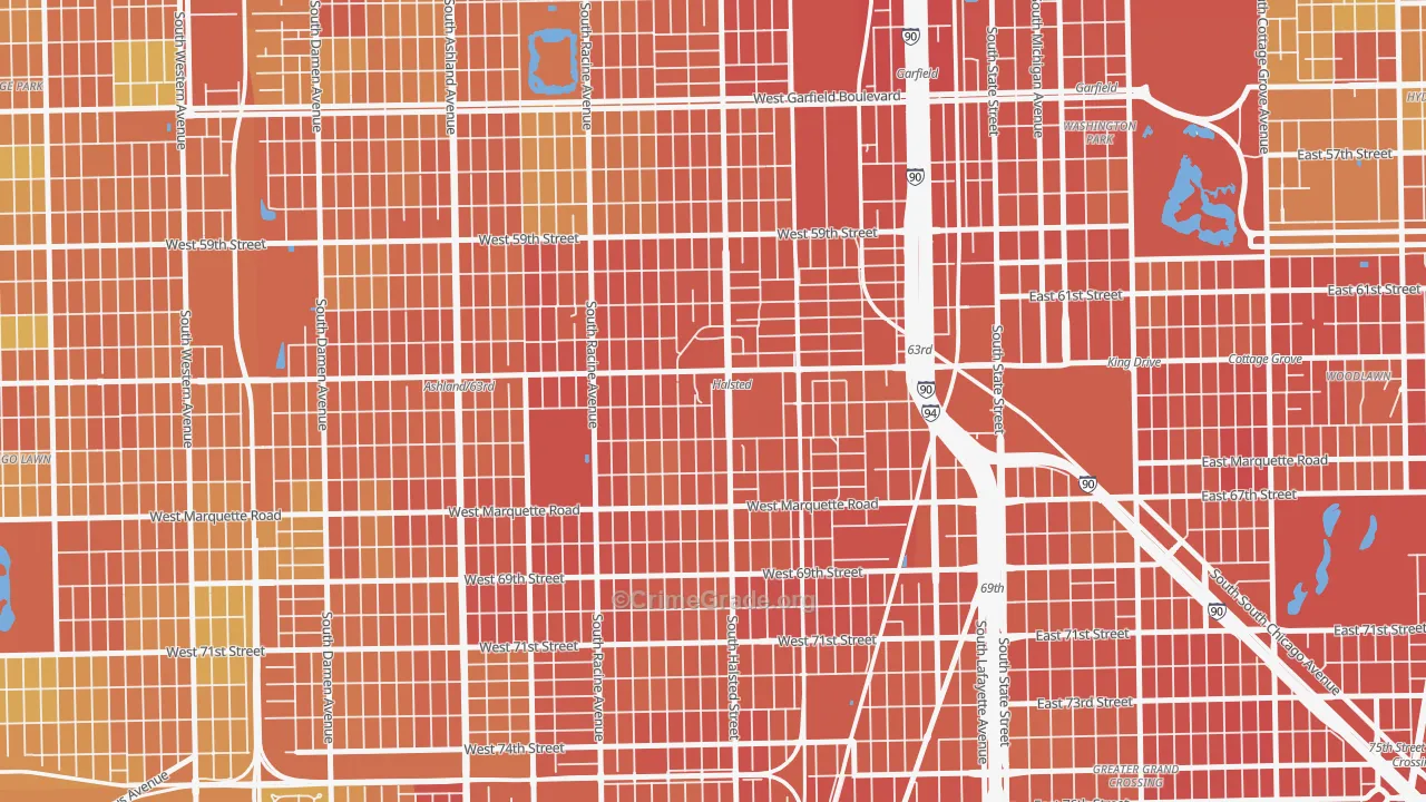 Englewood, Chicago, IL Map of Vandalism Rates