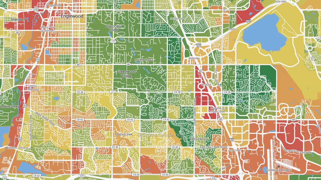 Englewood, CO Map of Vandalism Rates