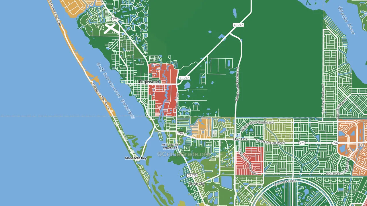 Englewood, FL Map of Vandalism Rates