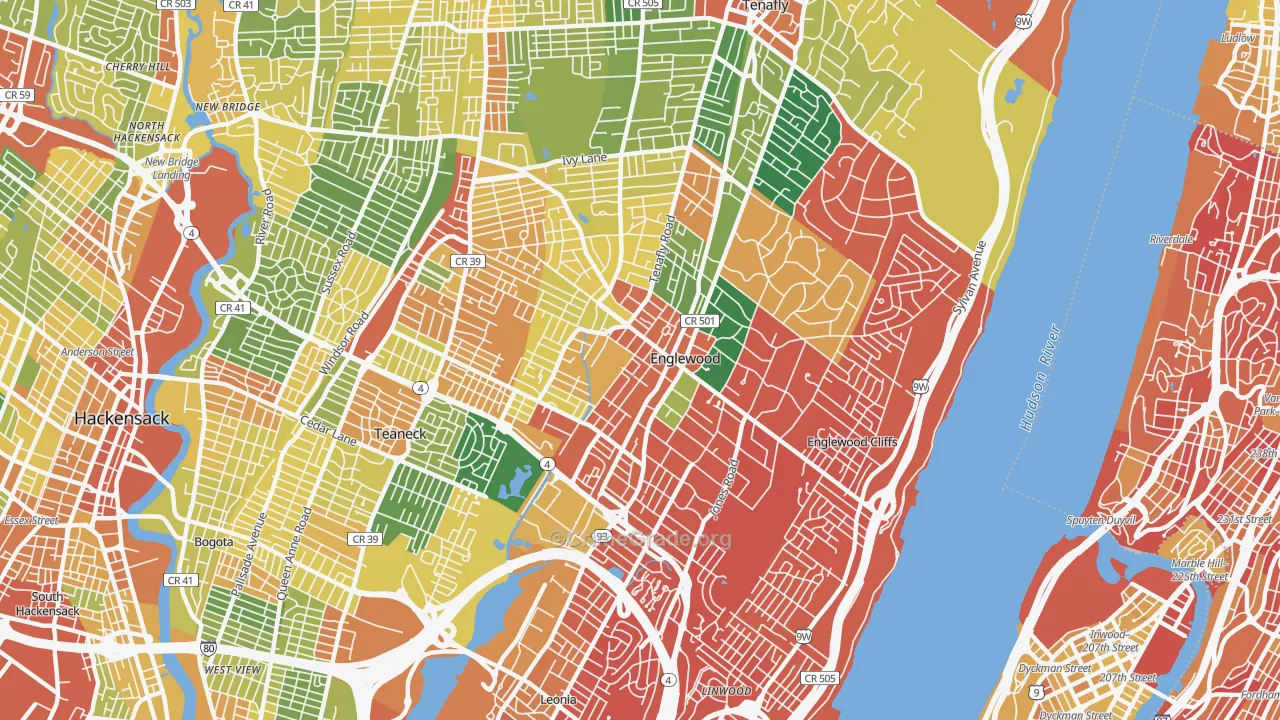 Englewood, NJ Map of Vandalism Rates