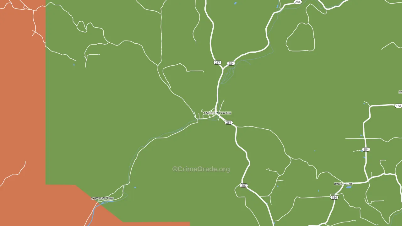 English Center, PA Map of Vandalism Rates
