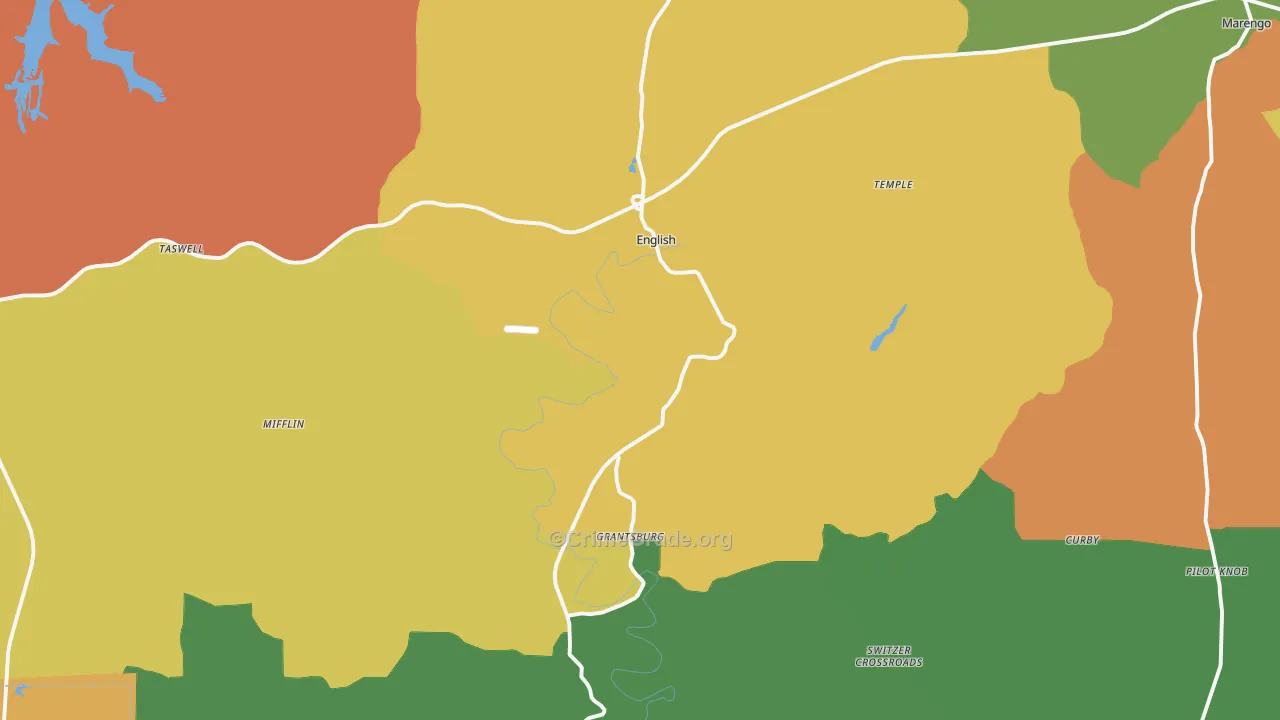 English, IN Map of Vandalism Rates