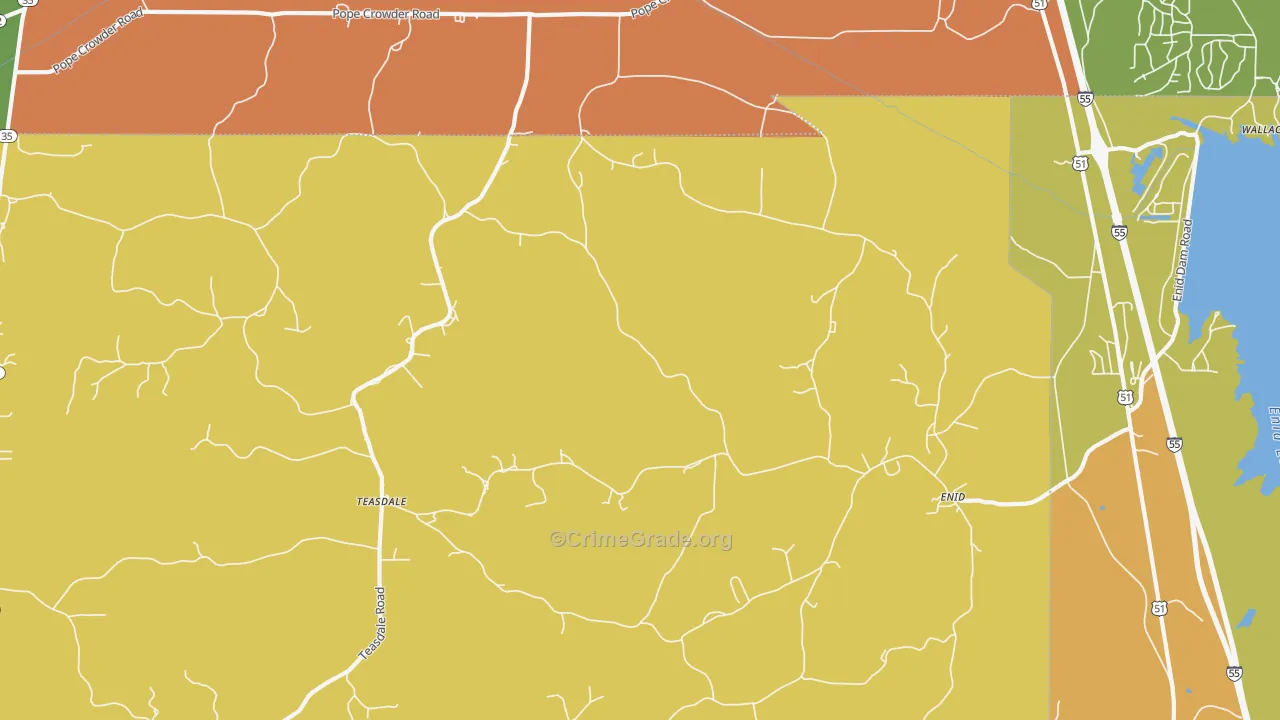 Enid, MS Map of Vandalism Rates