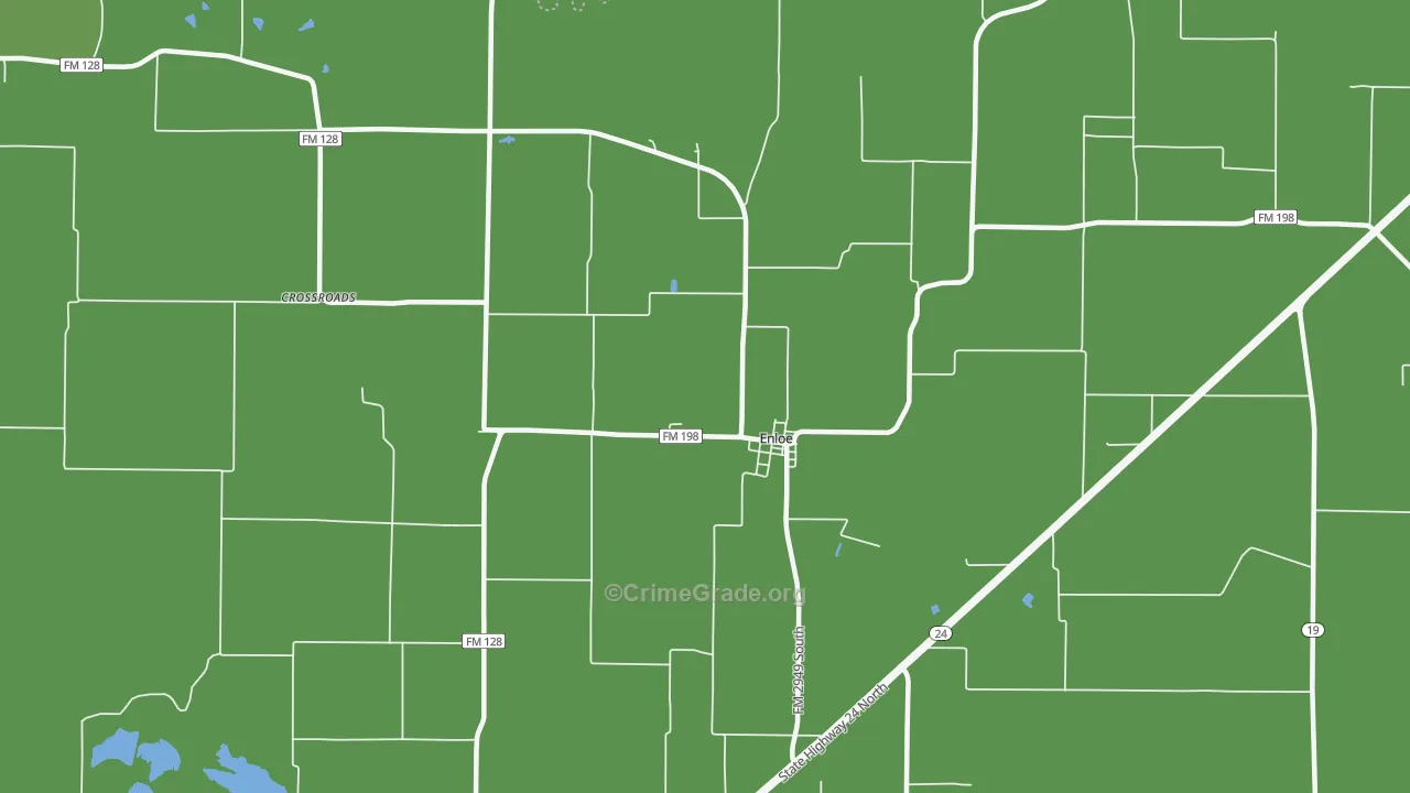 Enloe, TX Map of Vandalism Rates