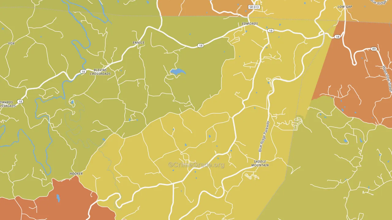Ennice, NC Map of Vandalism Rates