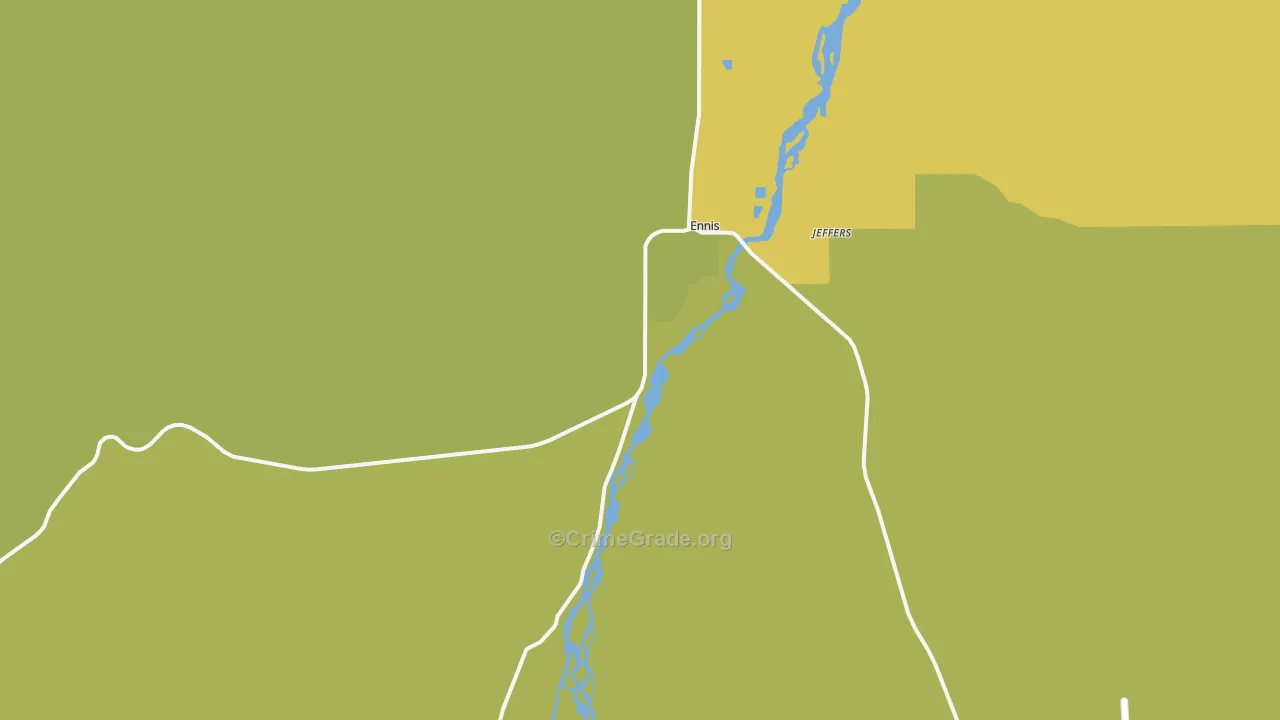 Ennis, MT Map of Vandalism Rates