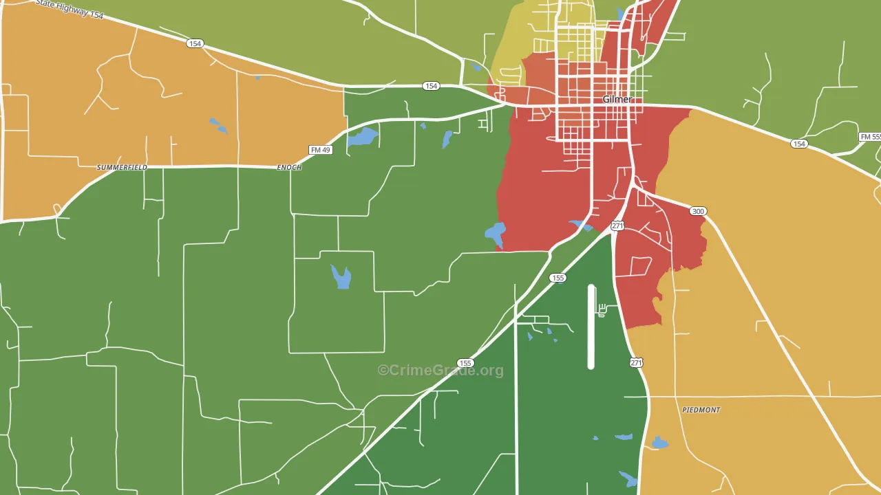 Enoch, TX Map of Vandalism Rates