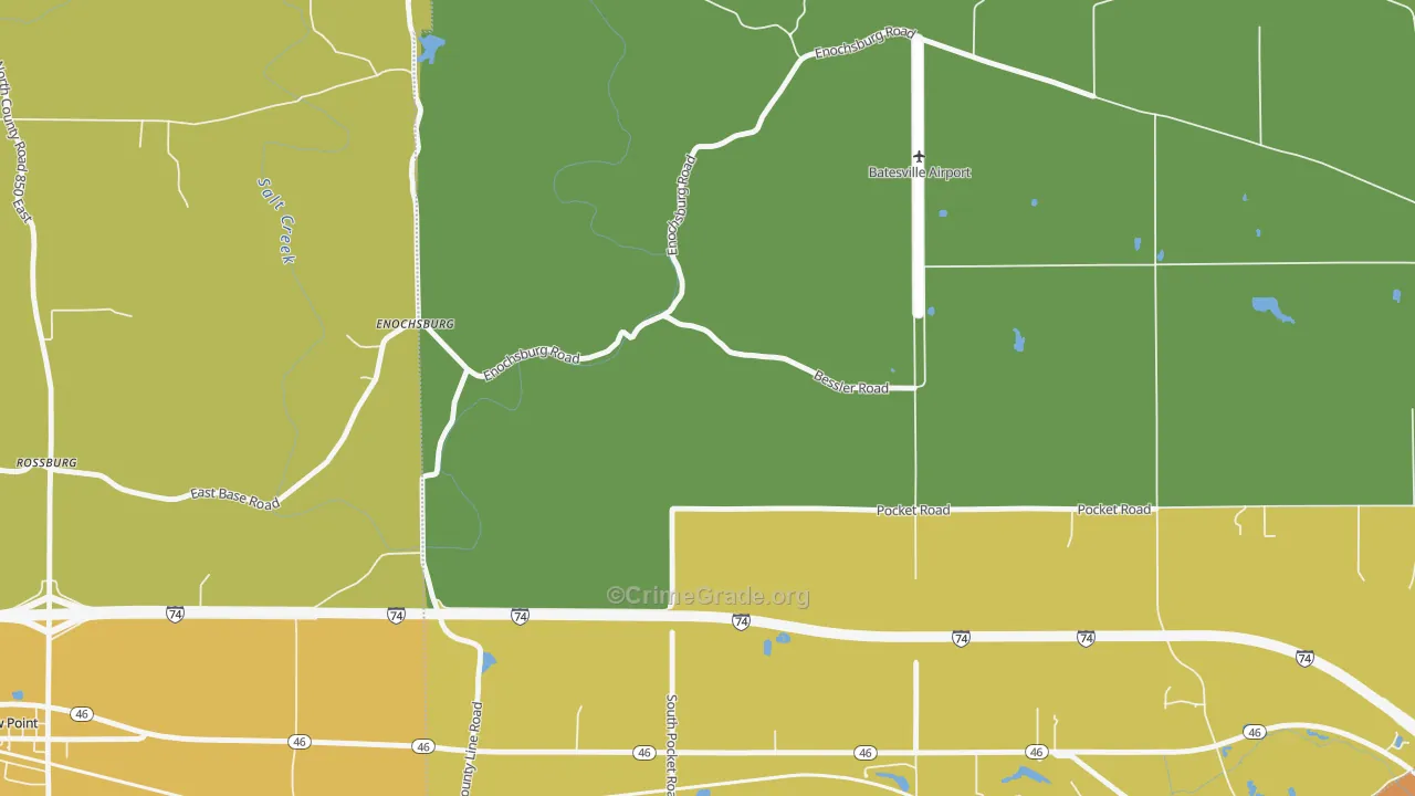 Enochsburg, IN Map of Vandalism Rates