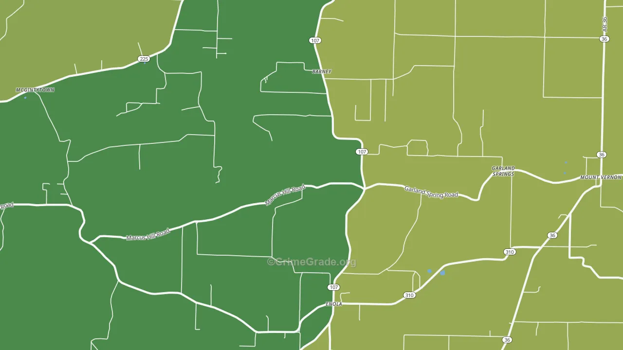 Enola, AR Map of Vandalism Rates