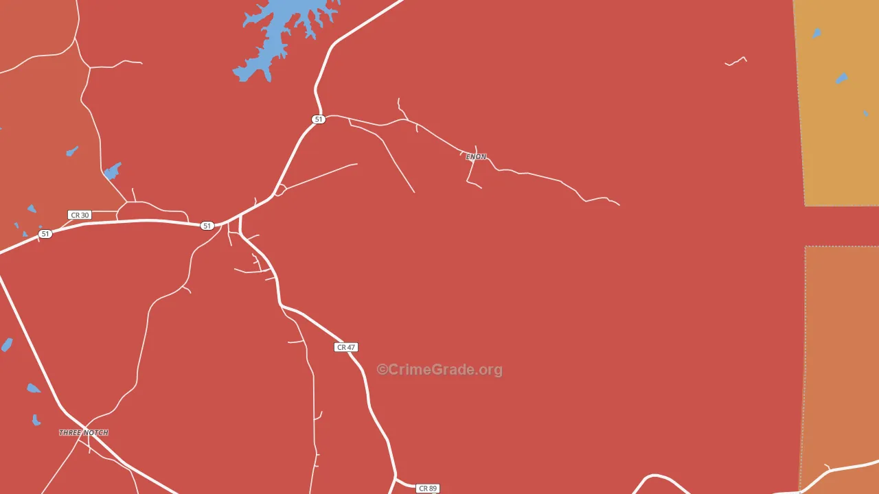 Enon, AL Map of Vandalism Rates