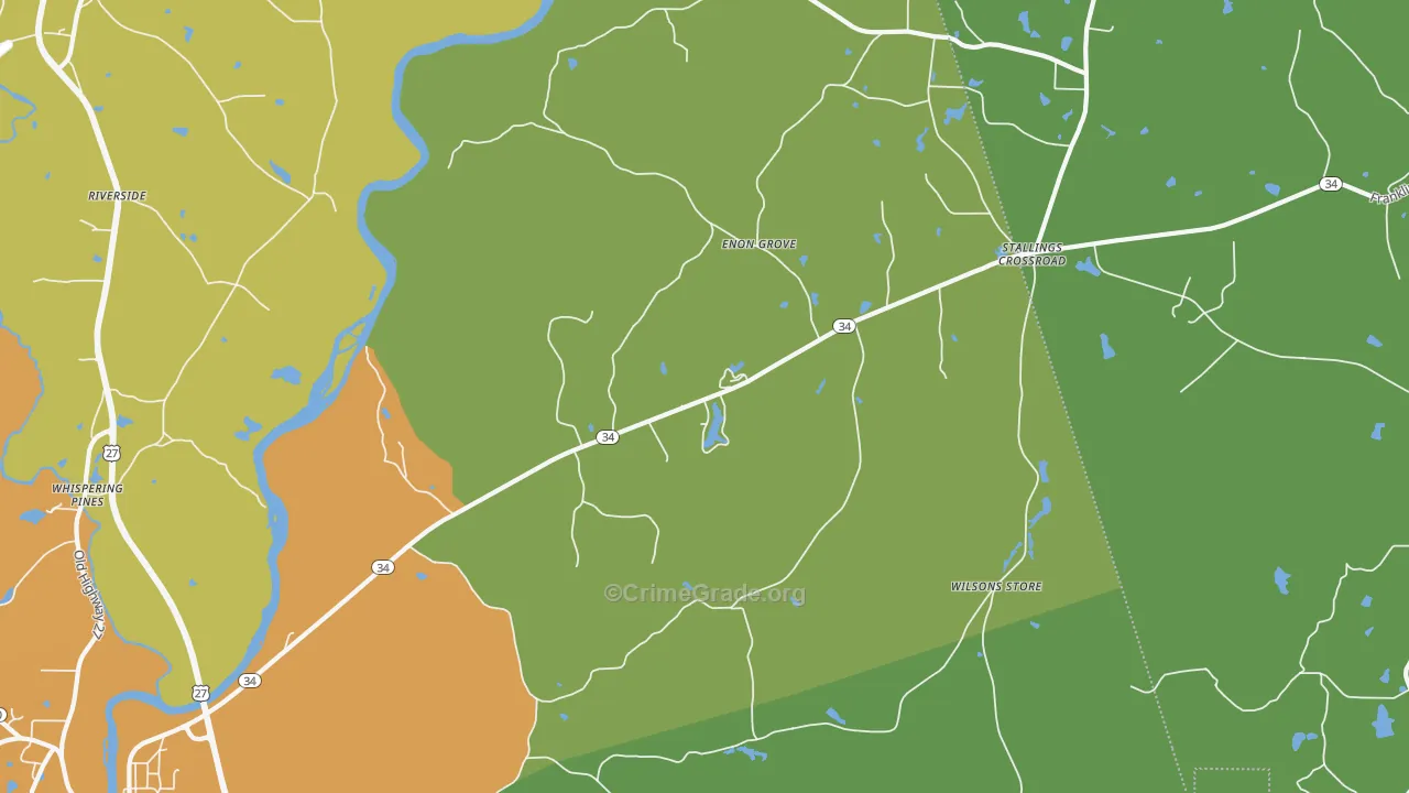 Enon Grove, GA Map of Vandalism Rates