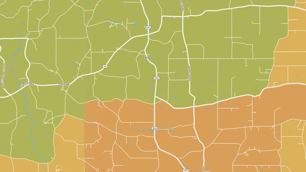 Enon, MS Map of Vandalism Rates