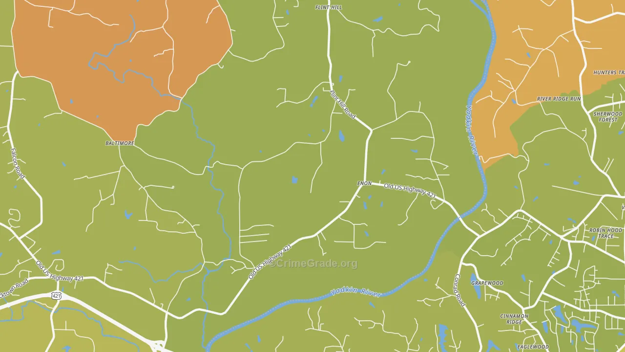 Enon, NC Map of Vandalism Rates