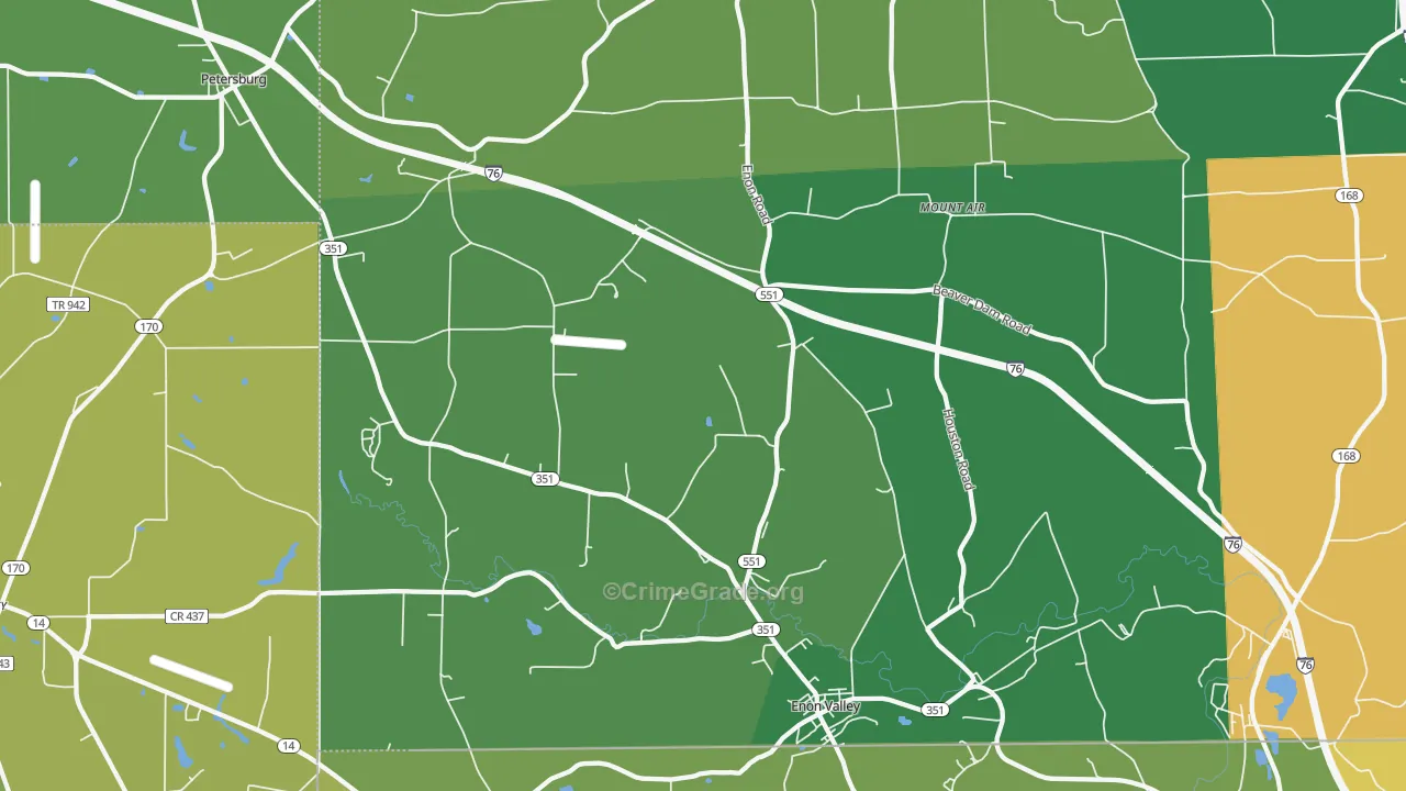 Enon Valley, PA Map of Vandalism Rates