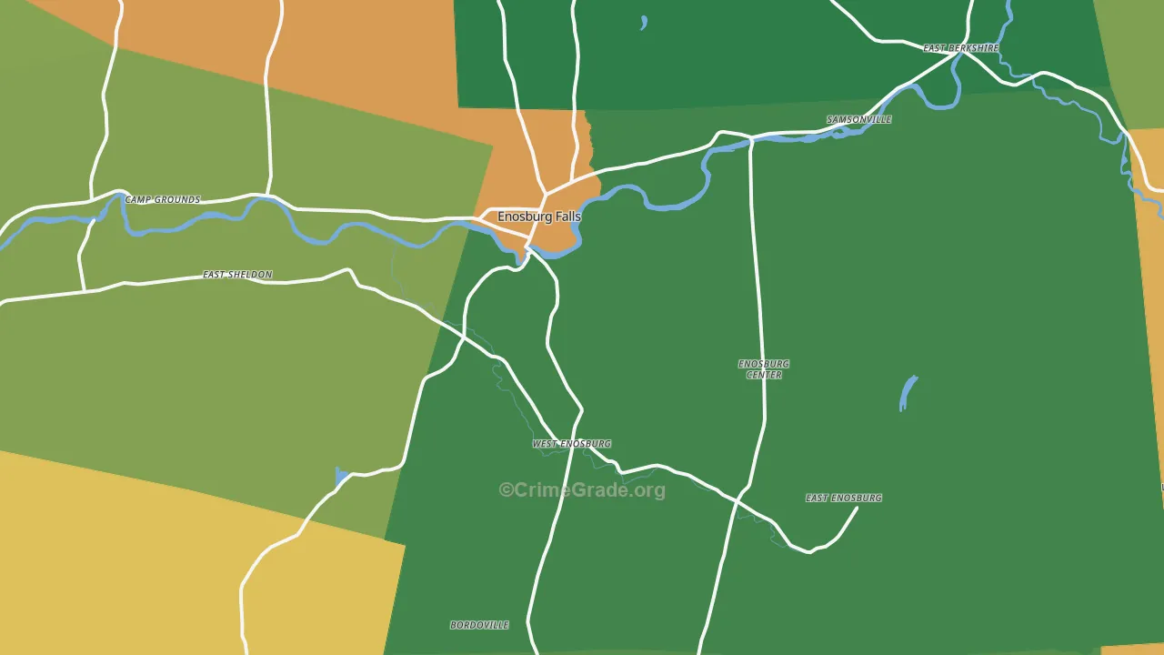 Enosburg Falls, VT Map of Vandalism Rates