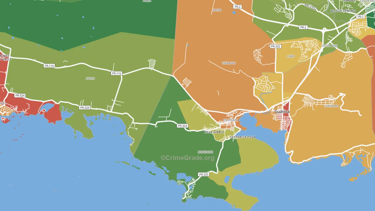 Ensenada, PR Map of Vandalism Rates