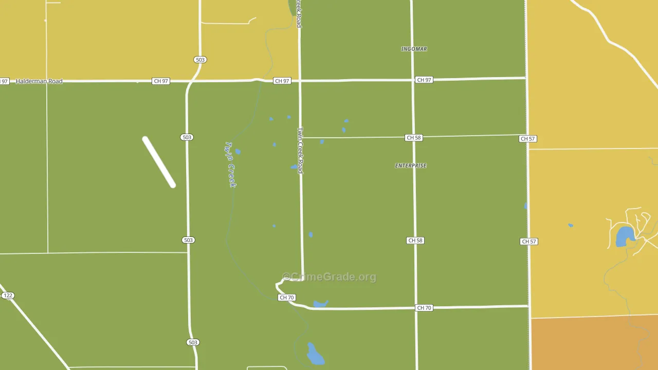 Enterprise, OH Map of Vandalism Rates