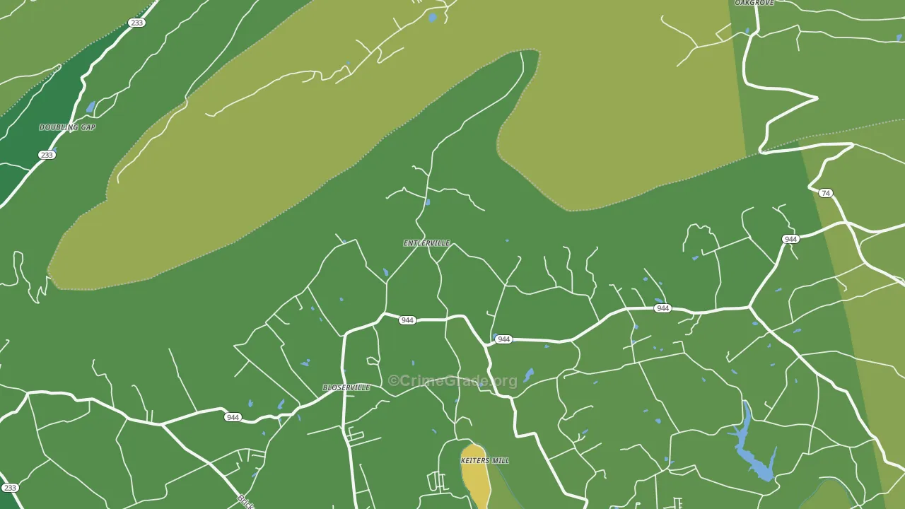 Entlerville, PA Map of Vandalism Rates