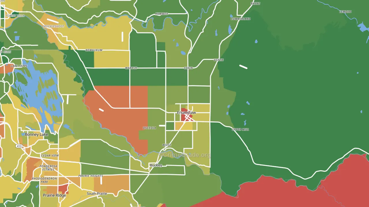 Enumclaw, WA Map of Vandalism Rates