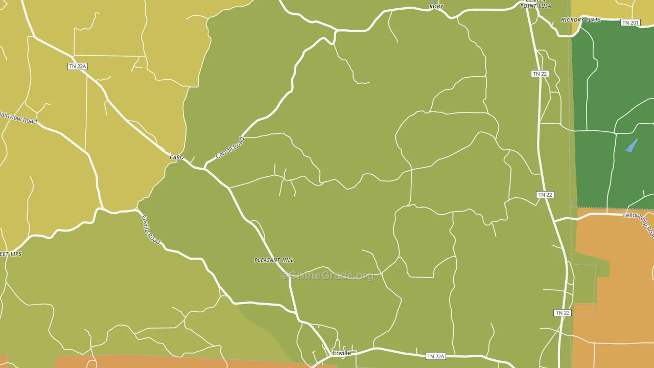 Enville, TN Map of Vandalism Rates