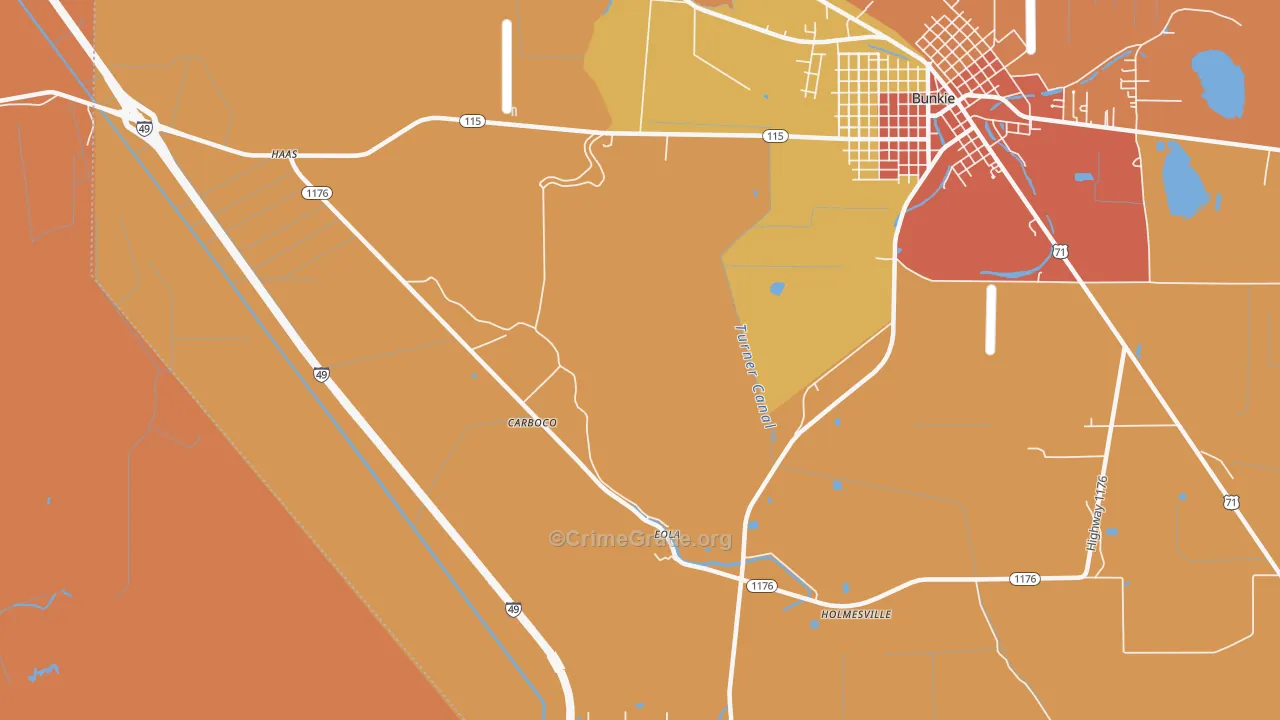 Eola, LA Map of Vandalism Rates