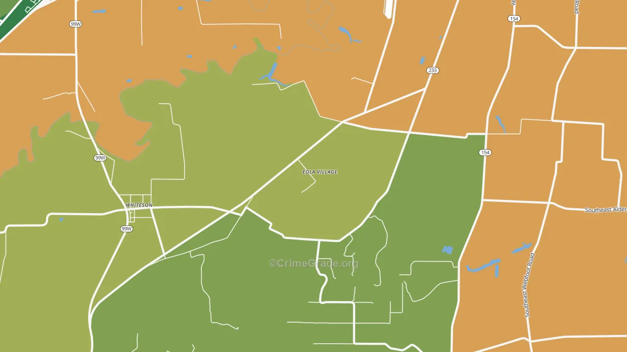 Eola Village, OR Map of Vandalism Rates