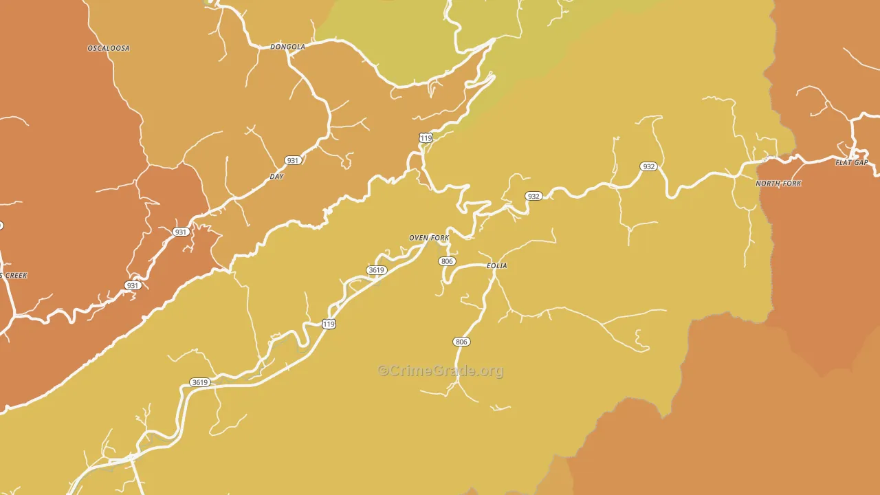 Eolia, KY Map of Vandalism Rates