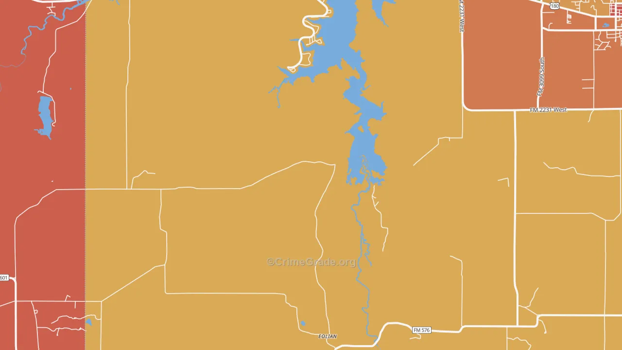 Eolian, TX Map of Vandalism Rates