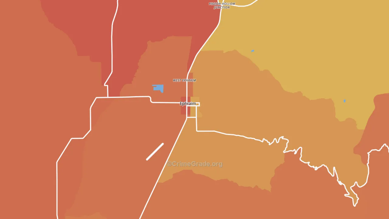 Ephraim, UT Map of Vandalism Rates
