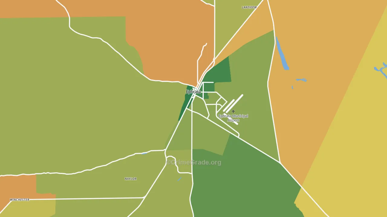 Ephrata, WA Map of Vandalism Rates