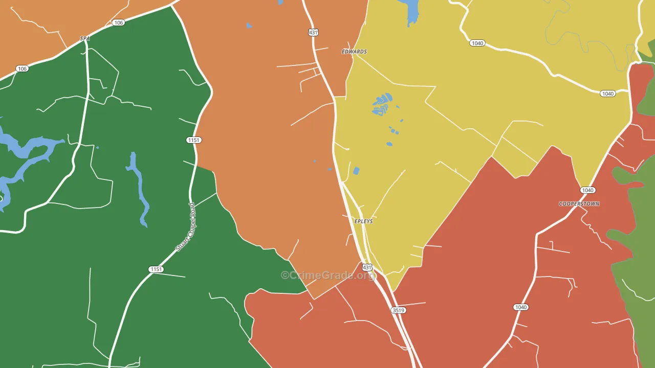 Epleys, KY Map of Vandalism Rates