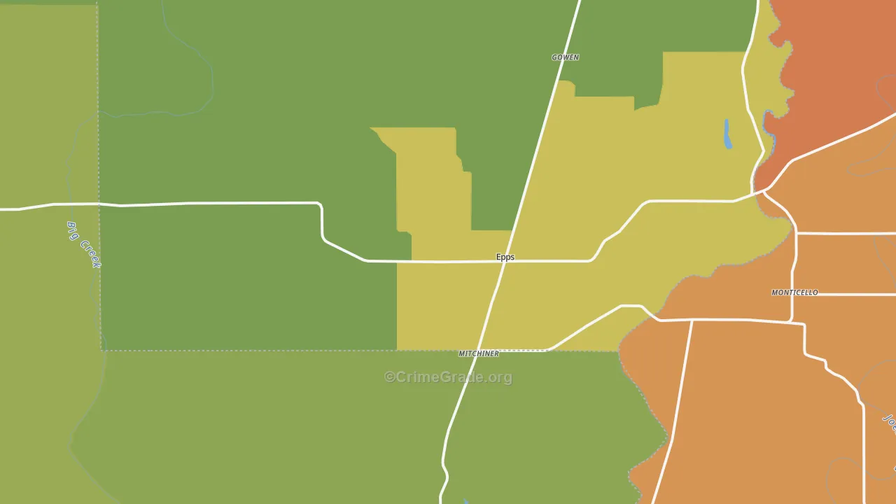 Epps, LA Map of Vandalism Rates